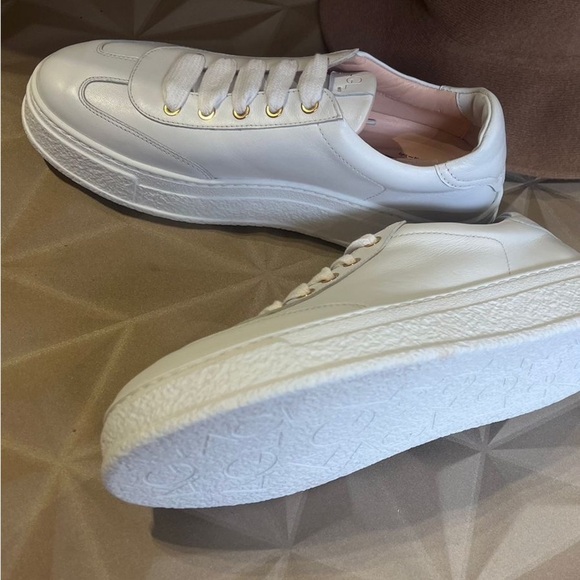 AGL made in Italy Women's White leather casual Sneakers size Eu 41 US 11 - Picture 5 of 11